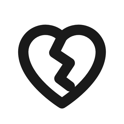 Heart crack icon, line style, from Drawico Icons