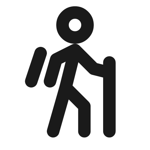 Hiking icon, line style, from Drawico Icons