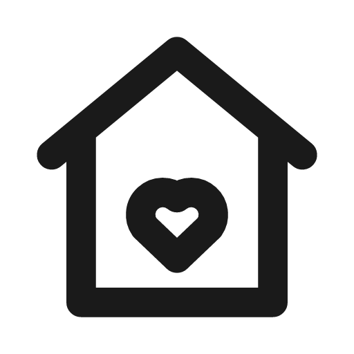 House heart icon, line style, from Drawico Icons