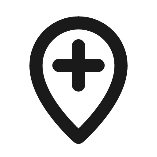 Location pin plus icon, line style, from Drawico Icons