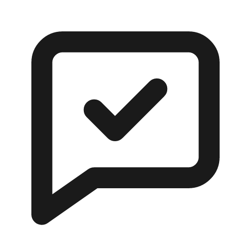Message check icon, line style, from Drawico Icons