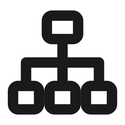 Org chart icon, line style, from Drawico Icons