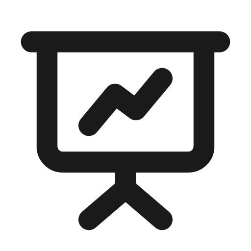 Presentation chart icon, line style, from Drawico Icons