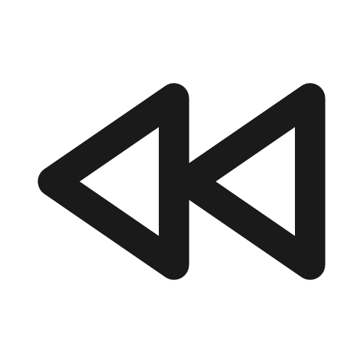 Rewind icon, line style, from Drawico Icons