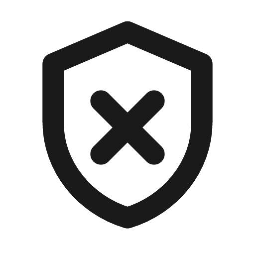Shield x icon, line style, from Drawico Icons
