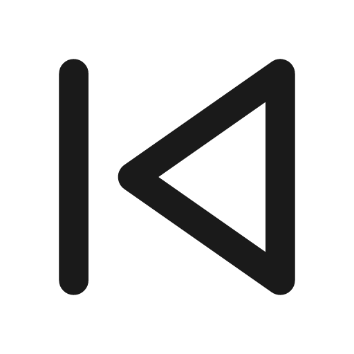 Skip back icon, line style, from Drawico Icons
