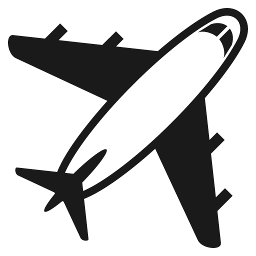 Airplane icon, solid style, from Emoji One (Monotone)