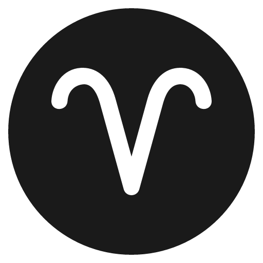 Aries icon, solid style, from Emoji One (Monotone)