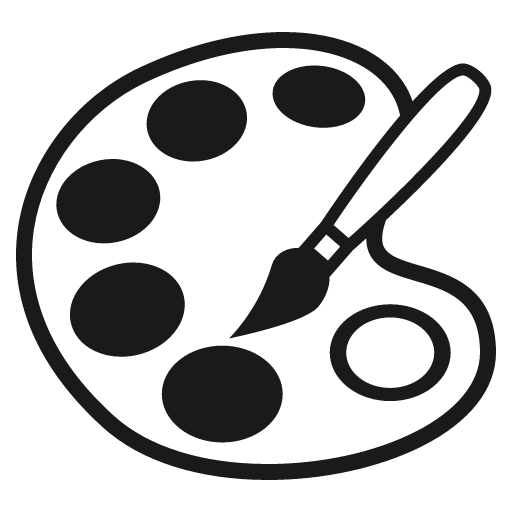 Artist palette icon, solid style, from Emoji One (Monotone)