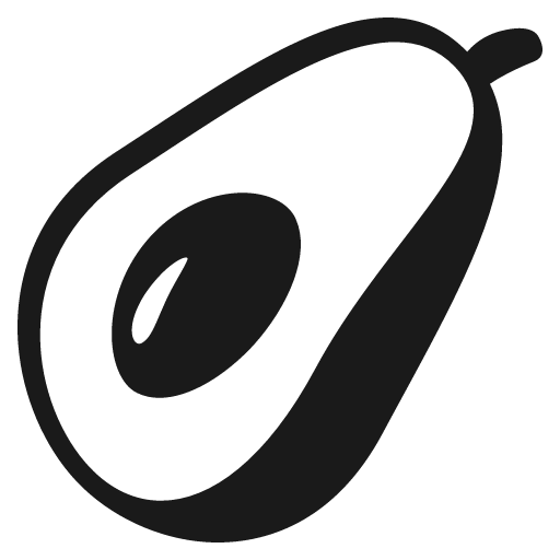 Avocado icon, solid style, from Emoji One (Monotone)