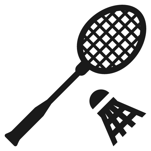 Badminton icon, solid style, from Emoji One (Monotone)