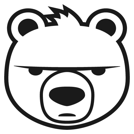 Bear face icon, solid style, from Emoji One (Monotone)