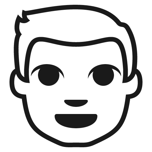 Blond haired person icon, solid style, from Emoji One (Monotone)