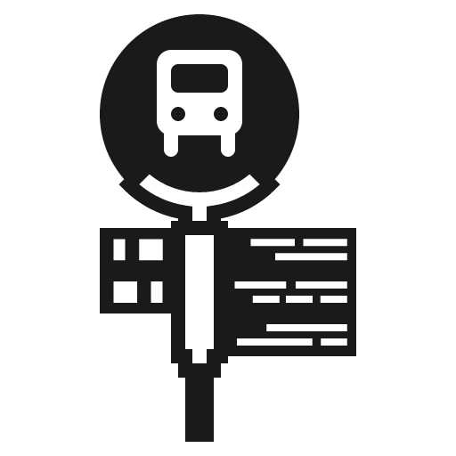 Bus stop icon, solid style, from Emoji One (Monotone)