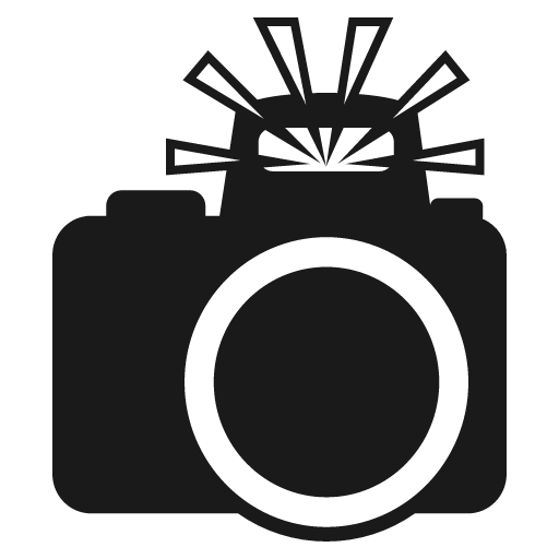Camera with flash icon, solid style, from Emoji One (Monotone)