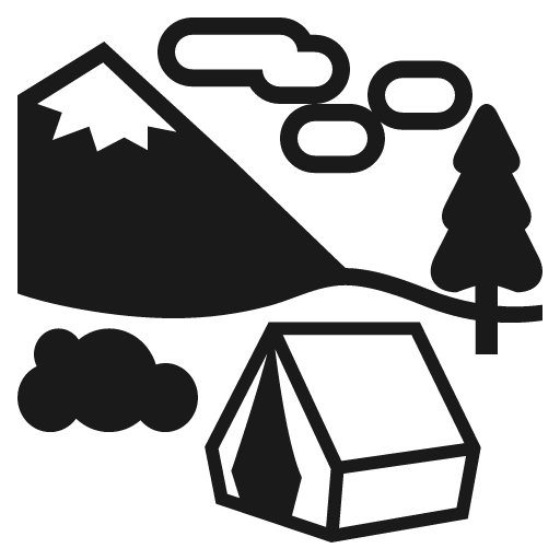 Camping icon, solid style, from Emoji One (Monotone)