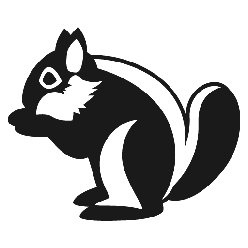Chipmunk icon, solid style, from Emoji One (Monotone)