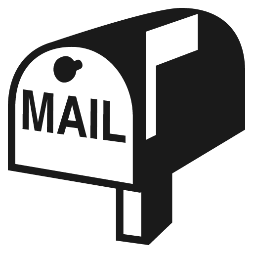 Closed mailbox with raised flag icon, solid style, from Emoji One (Monotone)