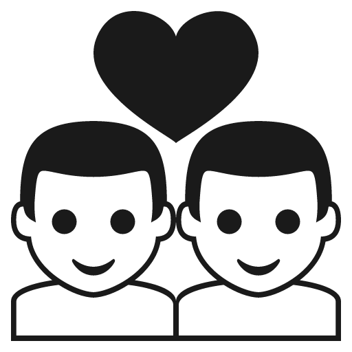 Couple with heart man man icon, solid style, from Emoji One (Monotone)