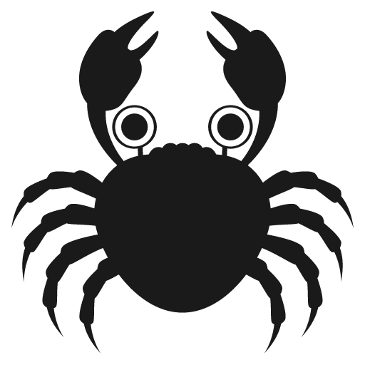 Crab icon, solid style, from Emoji One (Monotone)