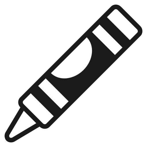 Crayon icon, solid style, from Emoji One (Monotone)