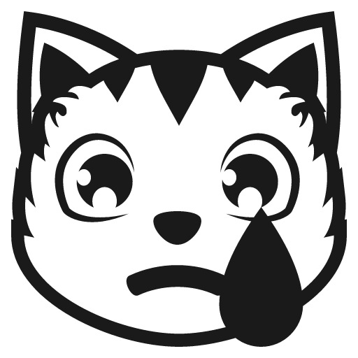 Crying cat face icon, solid style, from Emoji One (Monotone)