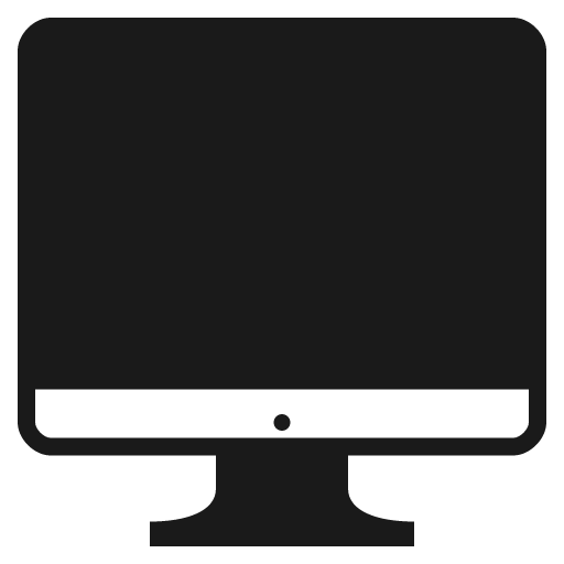Desktop computer icon, solid style, from Emoji One (Monotone)