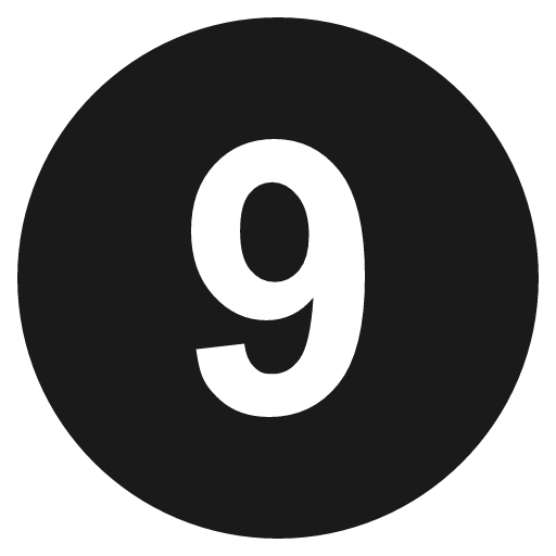 Digit nine icon, solid style, from Emoji One (Monotone)