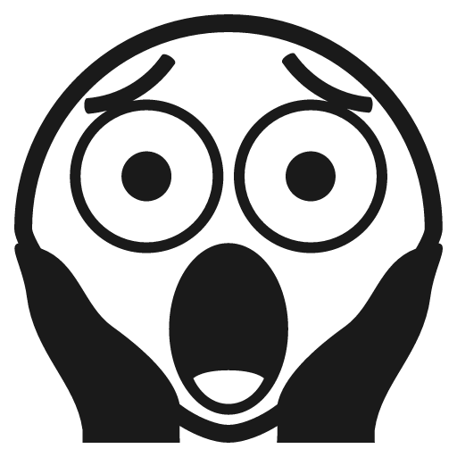 Face screaming in fear icon, solid style, from Emoji One (Monotone)
