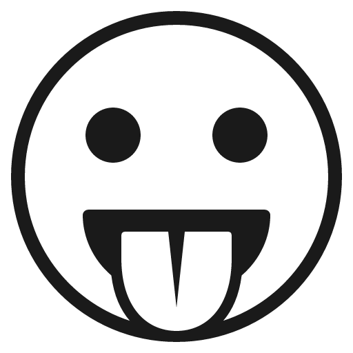 Face with tongue icon, solid style, from Emoji One (Monotone)