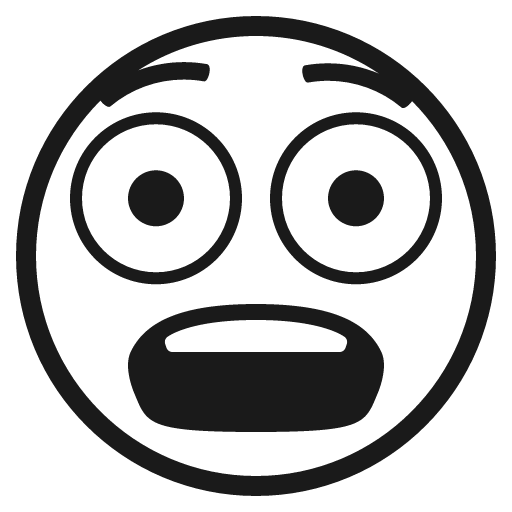 Fearful face icon, solid style, from Emoji One (Monotone)
