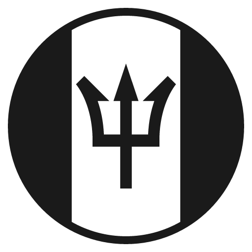 Flag for barbados icon, solid style, from Emoji One (Monotone)