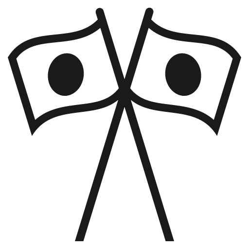 Flag for crossed flags icon, solid style, from Emoji One (Monotone)