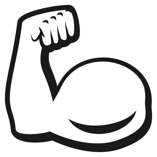 Flexed biceps icon, solid style, from Emoji One (Monotone)