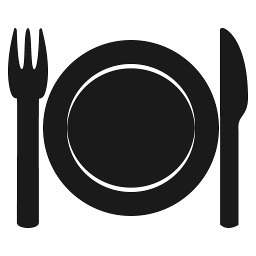 Fork and knife with plate icon, solid style, from Emoji One (Monotone)