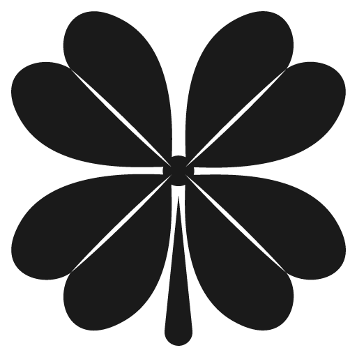 Four leaf clover icon, solid style, from Emoji One (Monotone)