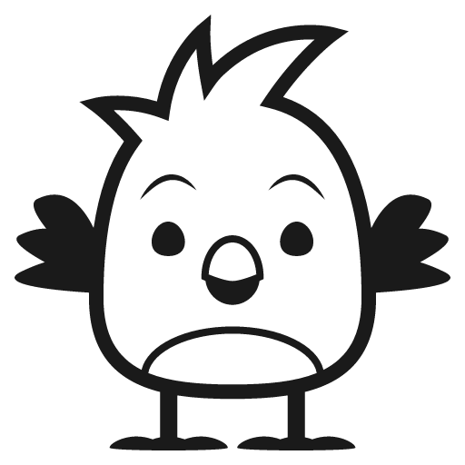 Front facing baby chick icon, solid style, from Emoji One (Monotone)