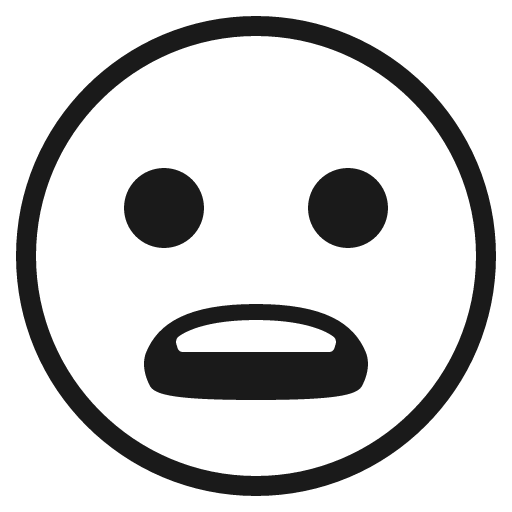 Frowning face with open mouth icon, solid style, from Emoji One (Monotone)