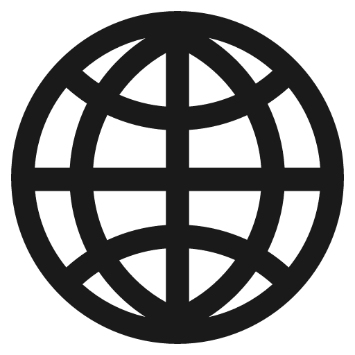 Globe with meridians icon, solid style, from Emoji One (Monotone)