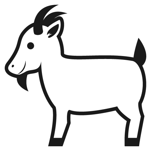 Goat icon, solid style, from Emoji One (Monotone)