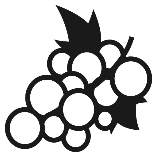 Grapes icon, solid style, from Emoji One (Monotone)