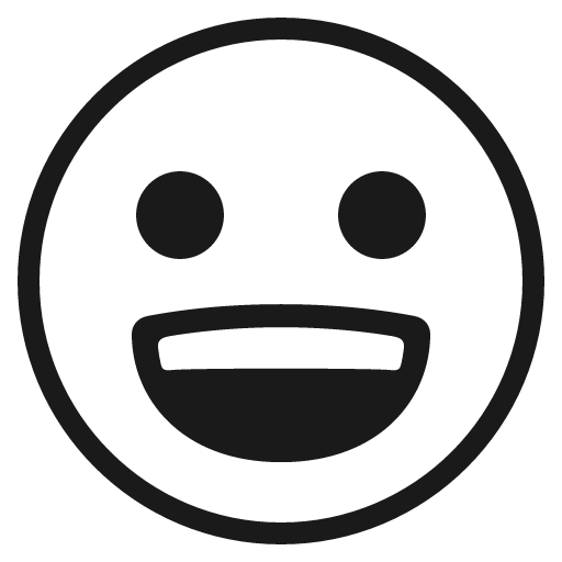 Grinning face with big eyes icon, solid style, from Emoji One (Monotone)