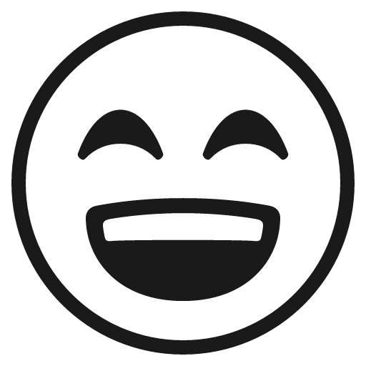 Grinning face with smiling eyes icon, solid style, from Emoji One (Monotone)