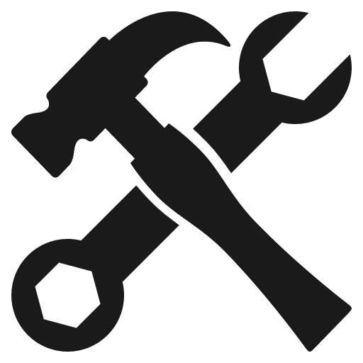 Hammer and wrench icon, solid style, from Emoji One (Monotone)