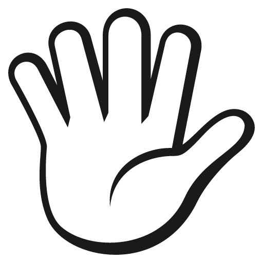 Hand with fingers splayed icon, solid style, from Emoji One (Monotone)