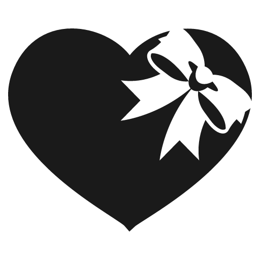 Heart with ribbon icon, solid style, from Emoji One (Monotone)