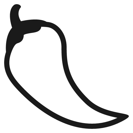 Hot pepper icon, solid style, from Emoji One (Monotone)