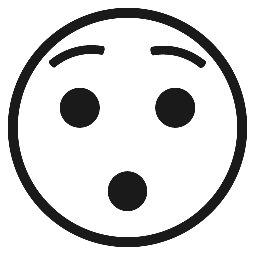 Hushed face icon, solid style, from Emoji One (Monotone)