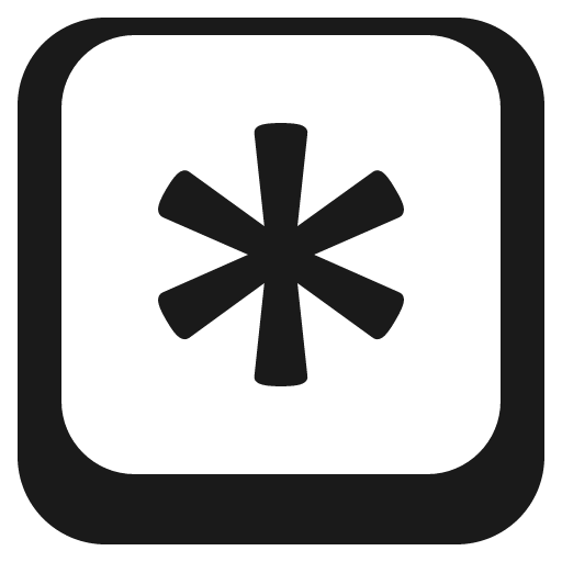 Keycap asterisk icon, solid style, from Emoji One (Monotone)