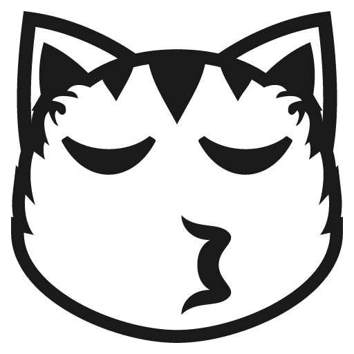Kissing cat face icon, solid style, from Emoji One (Monotone)
